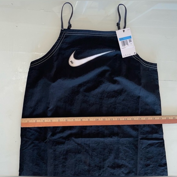 NIKE SPORTSWEAR SWOOSH CAMI DRESS ADJUSTABLE STRAPS SLIT MEDIUM STITCH FLEECE - Picture 11 of 11
